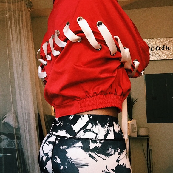 Red Ribbon Bomber Jacket - Picture 4 of 4